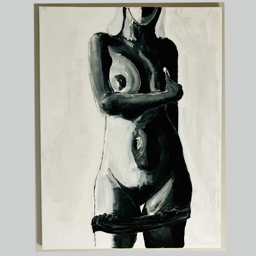 (Original)  False Modesty ( 18 x 24 | Acrylic on Canvas, 2024)